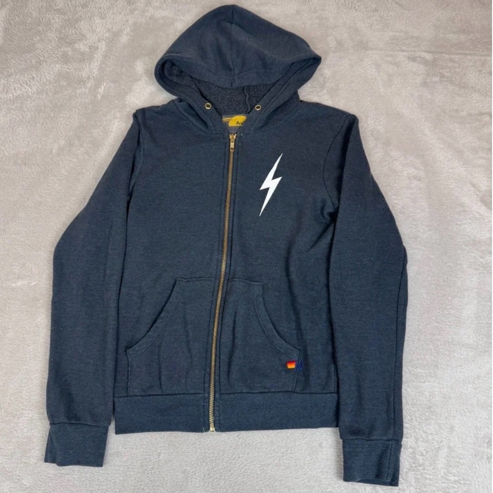 Aviator Nation Navy Hoodie with Lightning Bolt